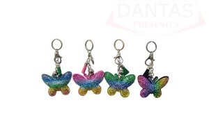 Chaveiro Borboleta Strass 8,5cm - Dantas