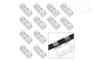 Organizador De Fios E Cabos Canaleta Transparente Kit 16 Pcs
