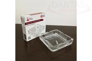 Cinzeiro de Mesa Quadrado de Vidro 14,8cm - Dantas