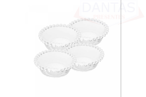 Conjunto 04 Bowl Cristal de Chumbo Pearl 12X4cm
