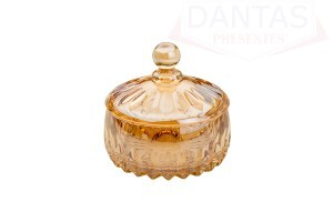 POTICHE DECORATIVO DE CRISTAL LOUISE AMBAR 11X11CM