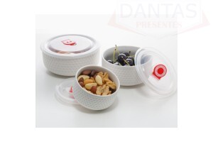 Conjunto 03 Refratario de Porcela 900ml / 600ml / 300ml