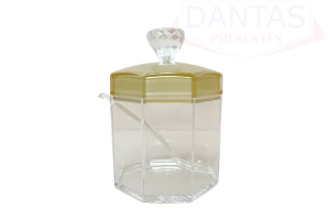 AÇUCAREIRO ACRÍLICO COM COLHER