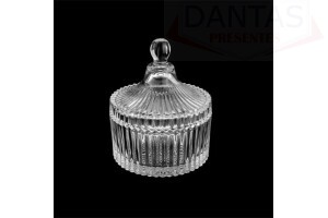 Potiche de Cristal com tampa Twist 6,5x9cm - Lyor